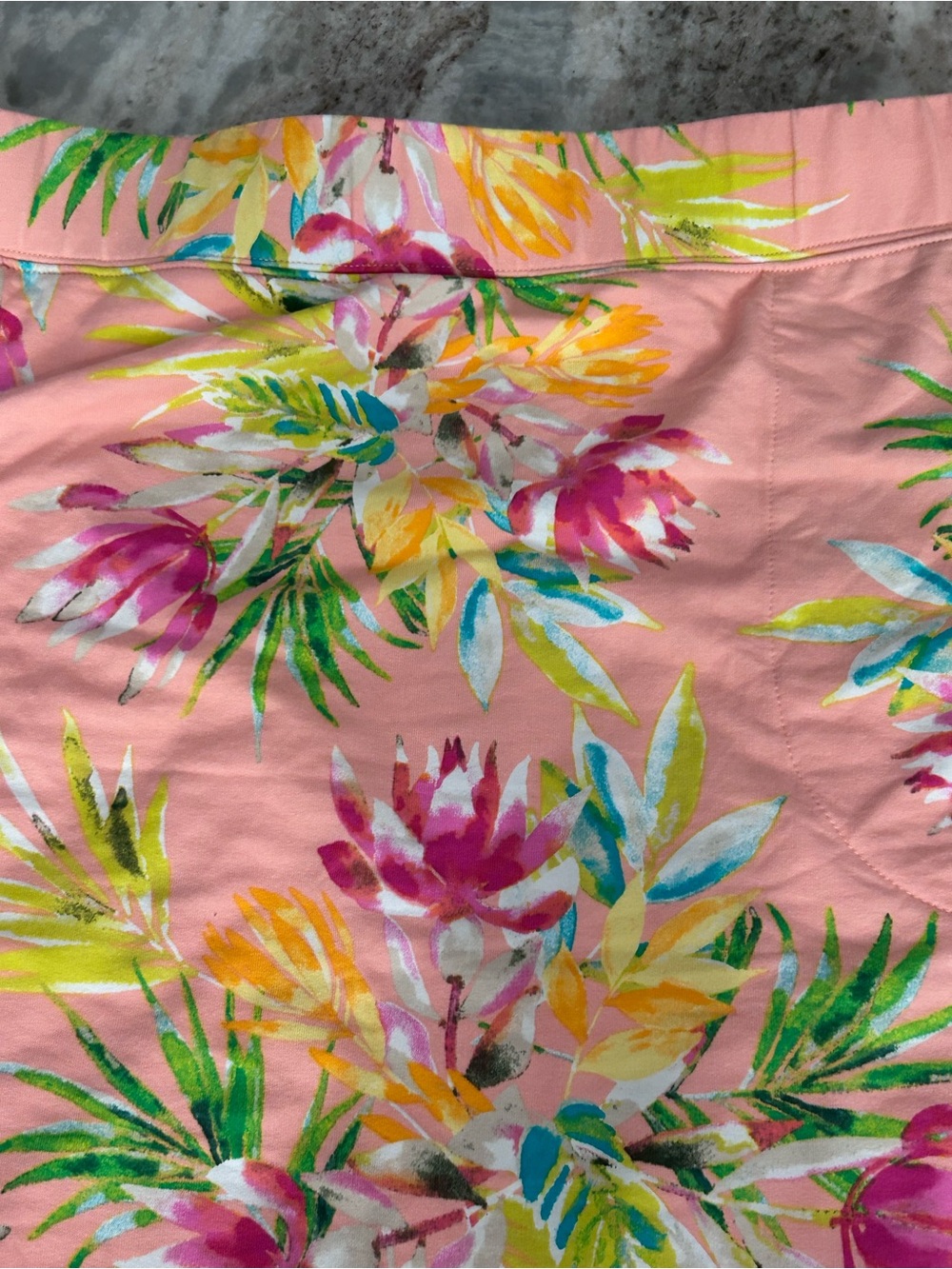 Belle by Kim Gravel coral Hawaii Floral Skort with Fringe Trim 2 pockets. 2X - Picture 8 of 8